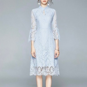 Elegant  Lace Dress  Blue 〖No.M04〗