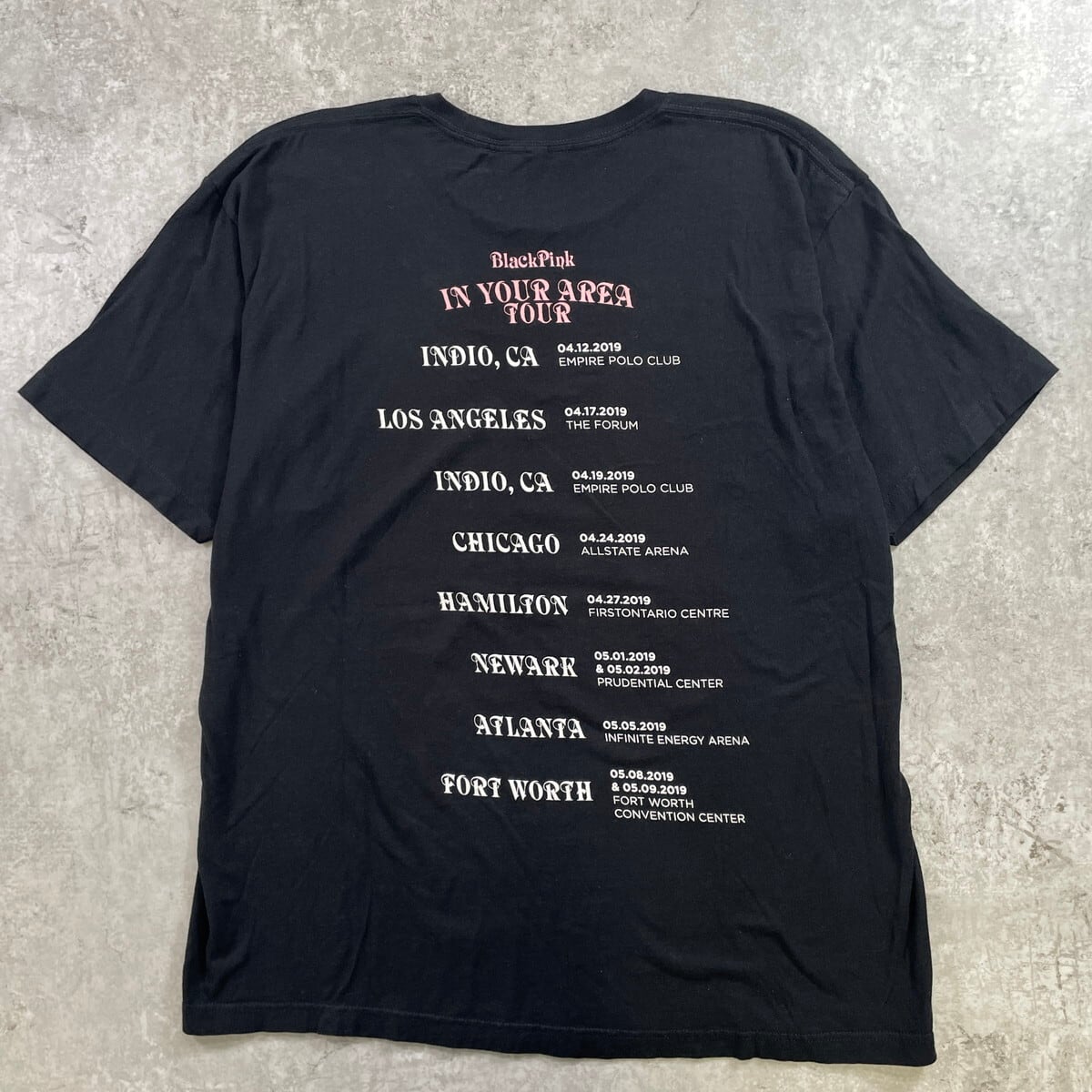 Black Pink ブラックピンク IN YOUR AREA 2019 ツアーTシャツ メンズXL