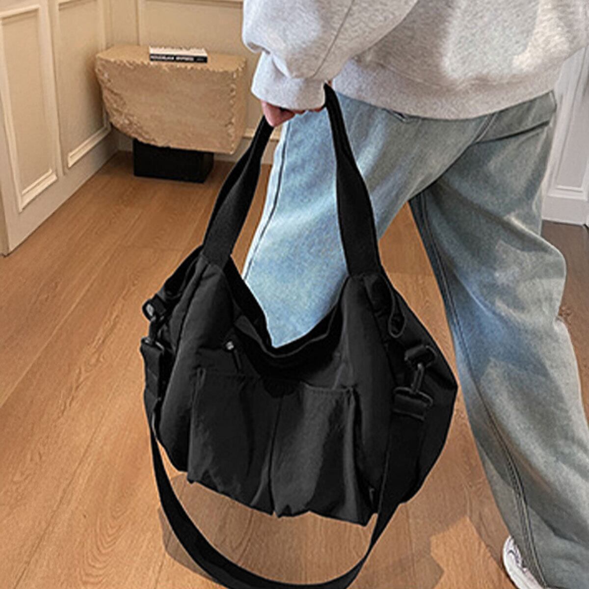 ナイロン トートバッグ 大容量 軽量 レディース メンズ 韓国 ショルダーバッグ 大人 カジュアル 通勤 通学 A4対応 ホーボーバッグ マザーズバッグ おしゃれ 大人可愛い 大人女子