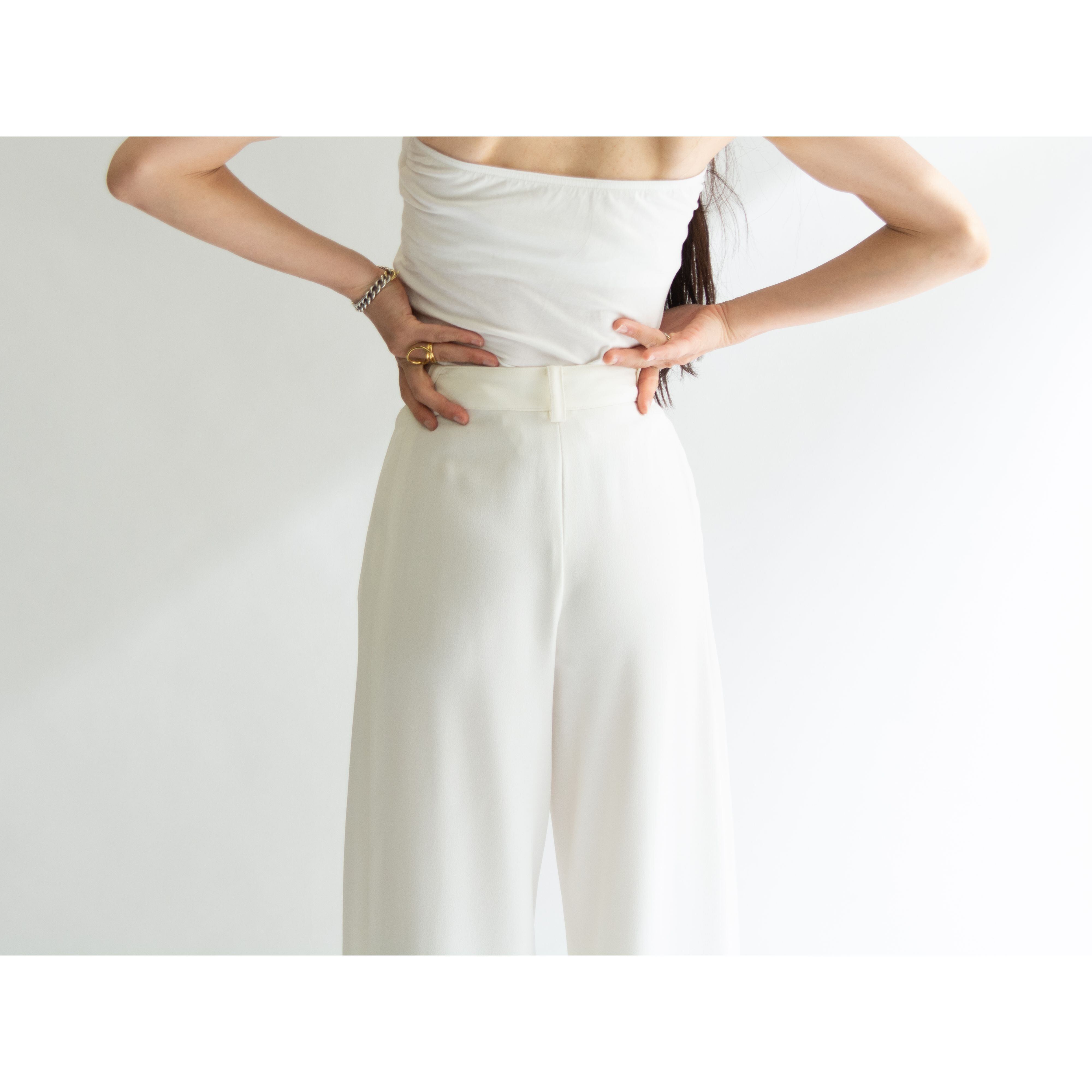 【SONIA RYKIEL】Made in France Acetate-Rayon 2tuck Pants(ソニアリキエル フランス製 アセテートレーヨン ツータックパンツ)