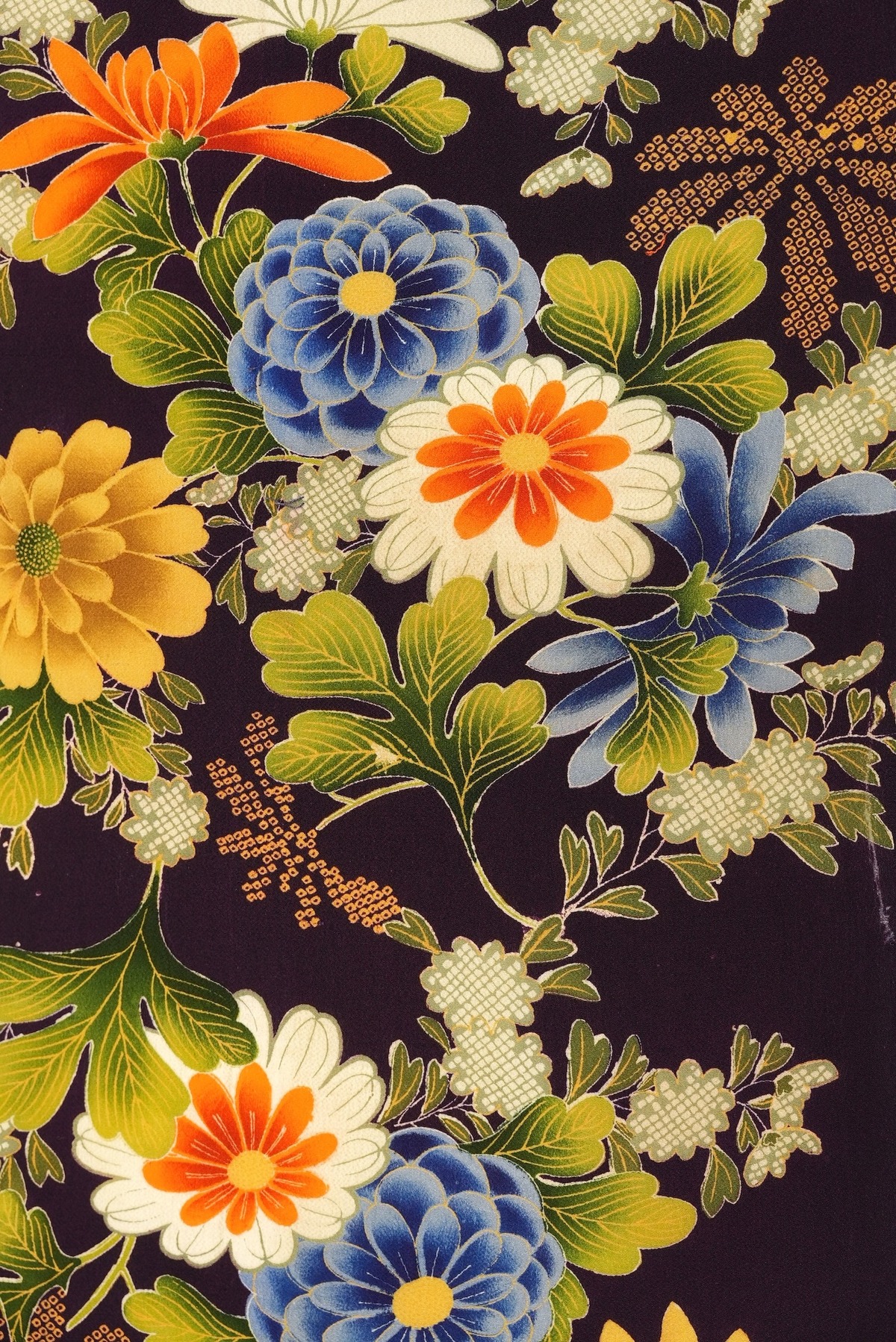 3725G10 正絹 はぎれ 縮緬 古布 アンティーク着物 ヴィンテージ生地  