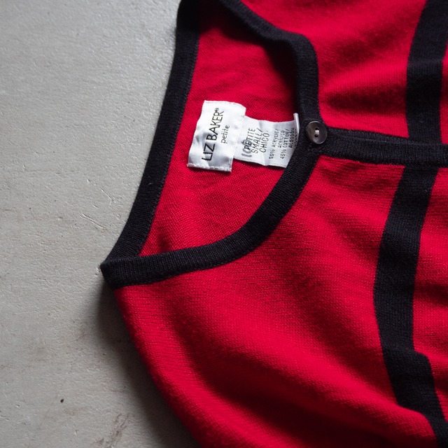 "LIZ BAKER" used Multi border knit cardigan