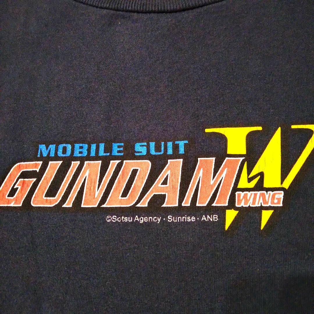 古着 00s ガンダムW Tシャツ L ネイビー アニメT ウィング 海外