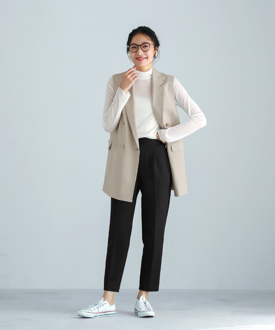 SALE 30％OFF】【 洗える 】 ツイルテーラードダブルジレ（775537
