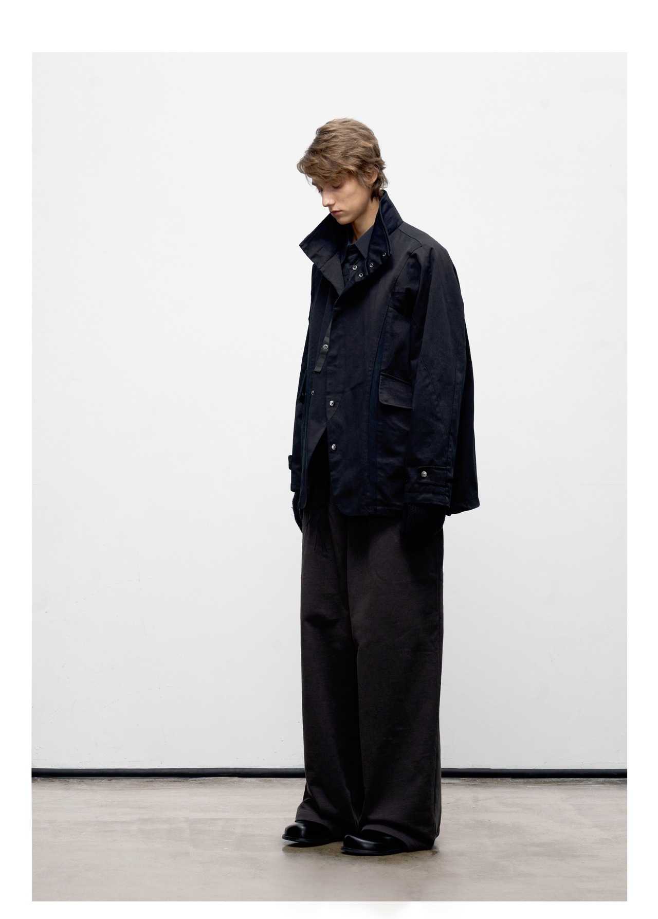 DECESOLO 25AW スタンドアカラー ウォッシュパッチワークジャケット