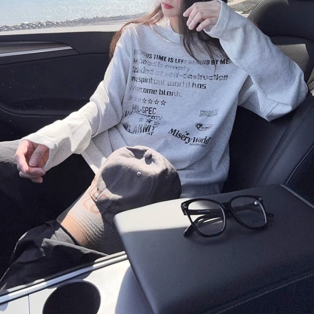 グラフィックタイポグラフィアーミーライクTシャツ 3col   R01851