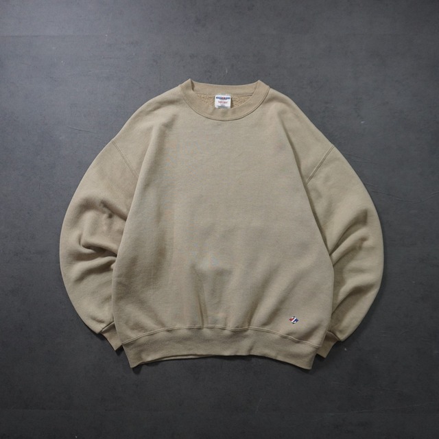 90s JERZEES sweatshirt solid sand beige L 古着