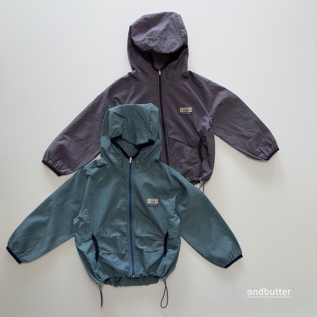 送料無料【予約】ANDBUTTER/Jr.Stripe Windbreaker