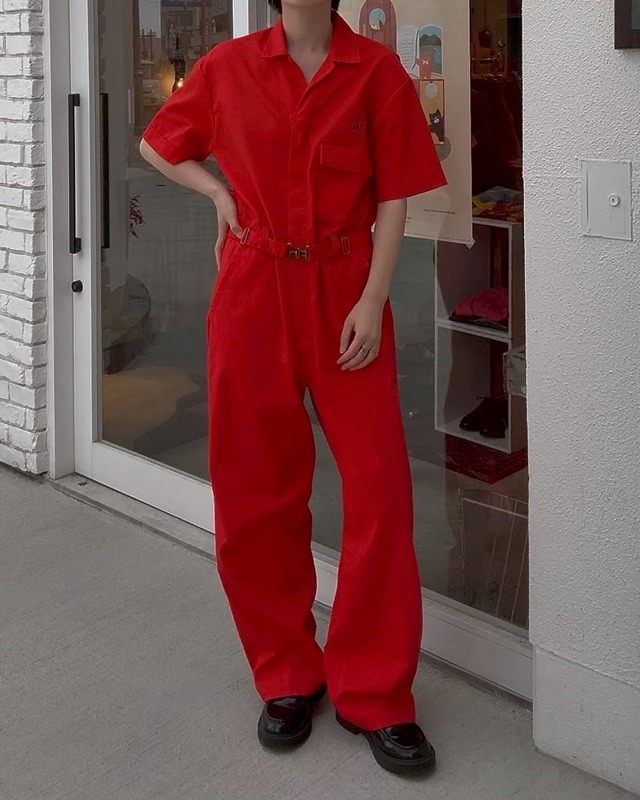 1970’s~1980’s USA Freemason Chain Stitch Work Jumpsuit