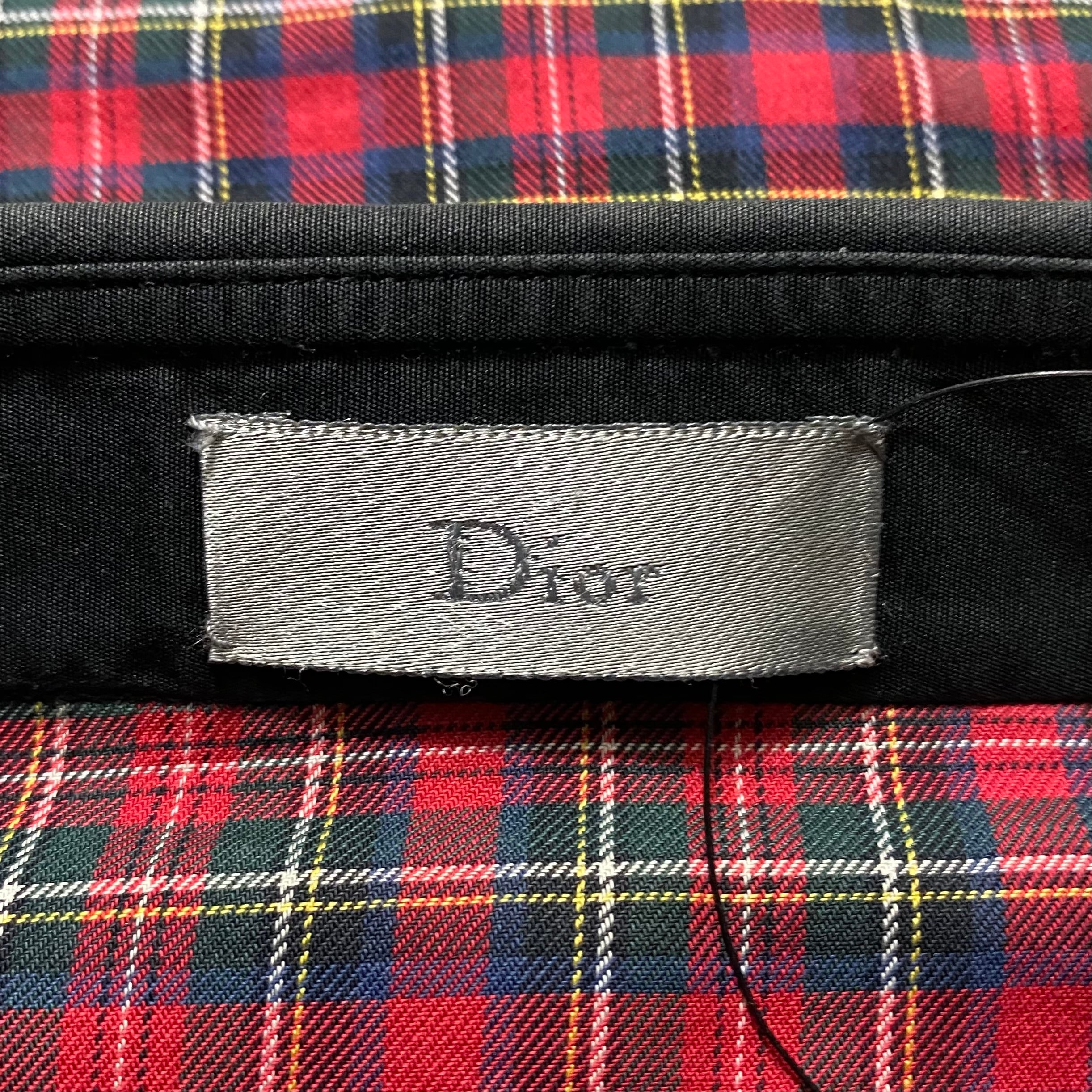 2005AW DIOR HOMME check pattern cleric shirt | NOIR ONLINE