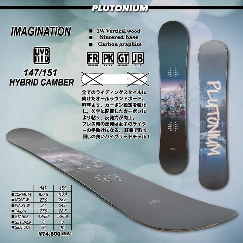 plutonium imagination 151cm 21-22モデル