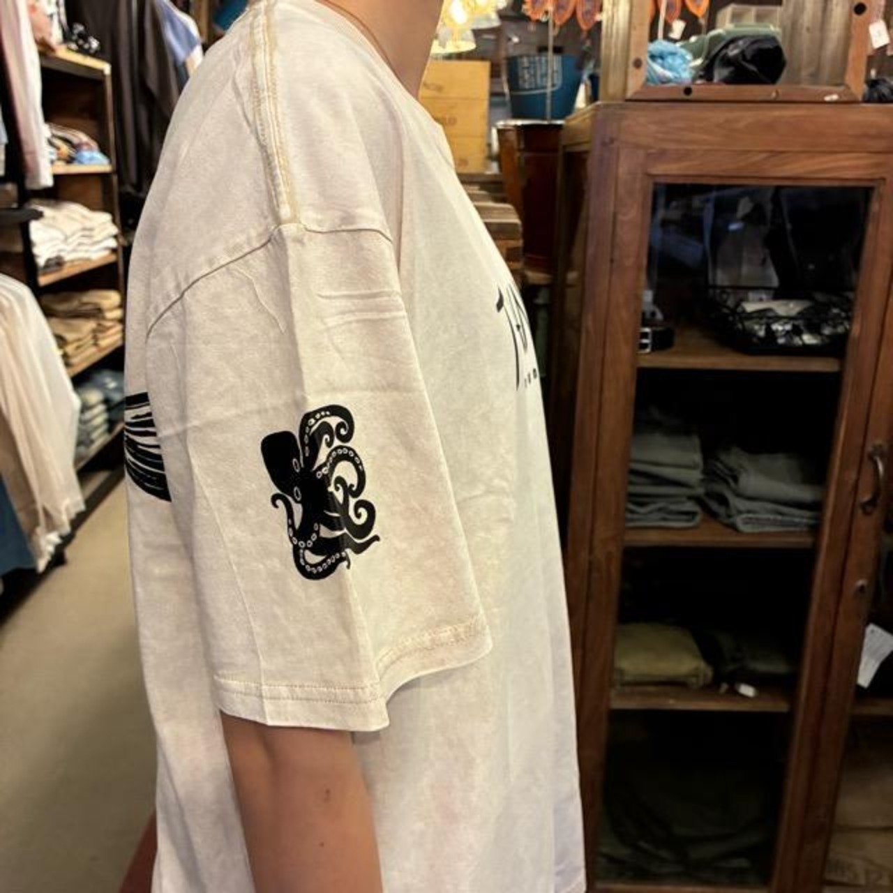 TOPANGA Lady's TOPANGA FIRECOUNTRY Pigment dyed T-shirt Fisherman Ivory　ピグメントダイ半袖Tシャツ　フィッシャーマン　アイボリー　全4サイズ　