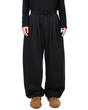 ROTOL "Solid Sweat Triple Tuck pants〔BLACK〕"