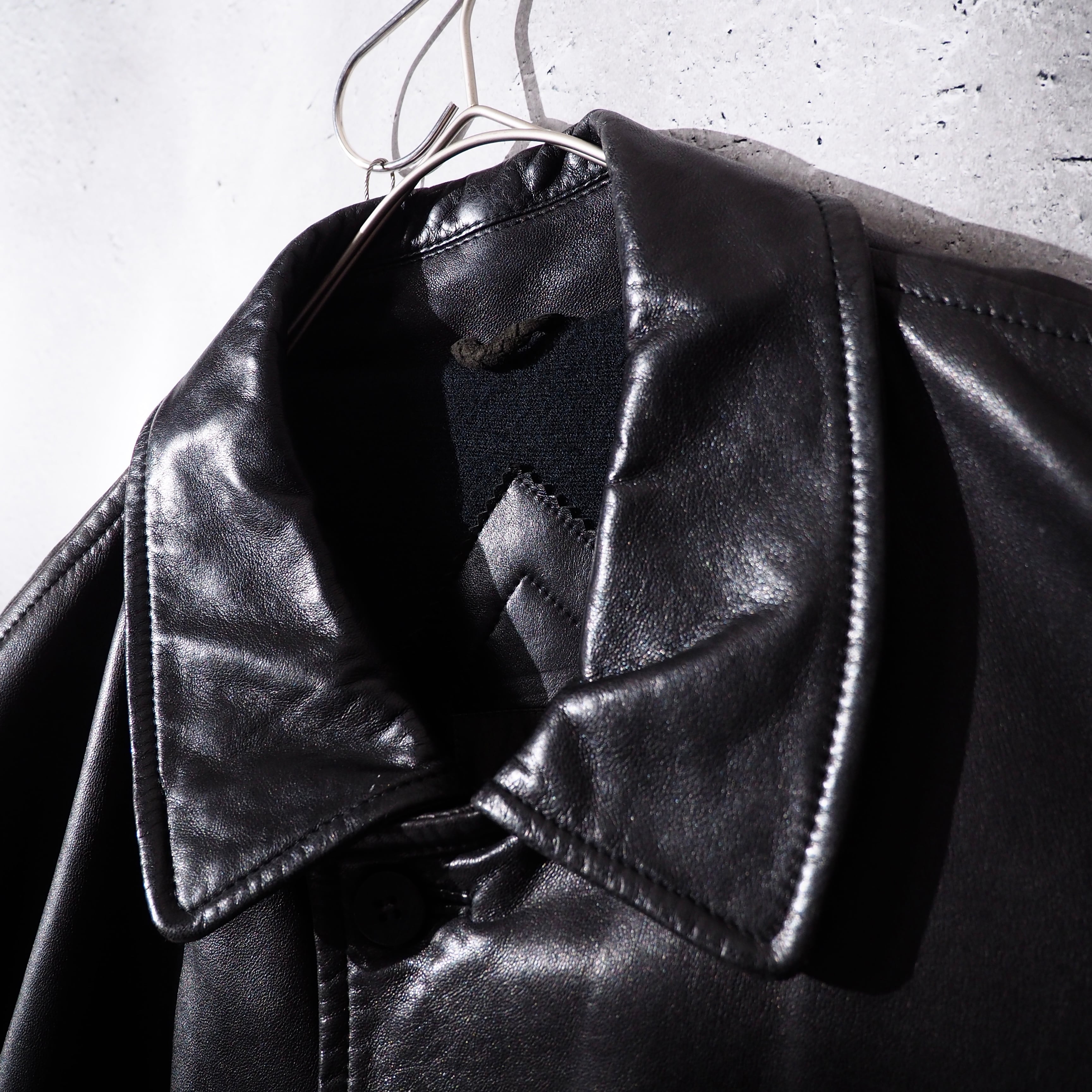 1990s ” 極上 ” Special Black Lamb leather vintage half coat jacket