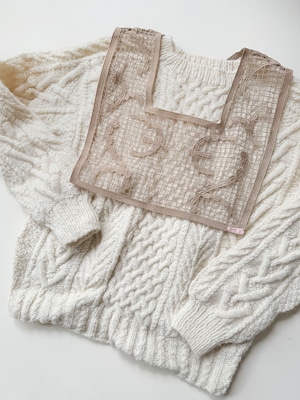 トープベージュ)つけ襟レースベスト