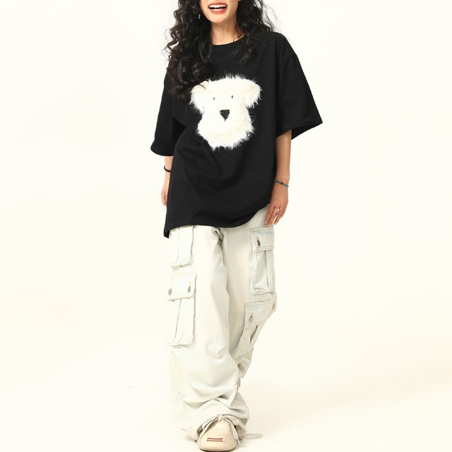 face dog design short sleeve tee　フェイスドッグデザイン半袖ティー　J1140