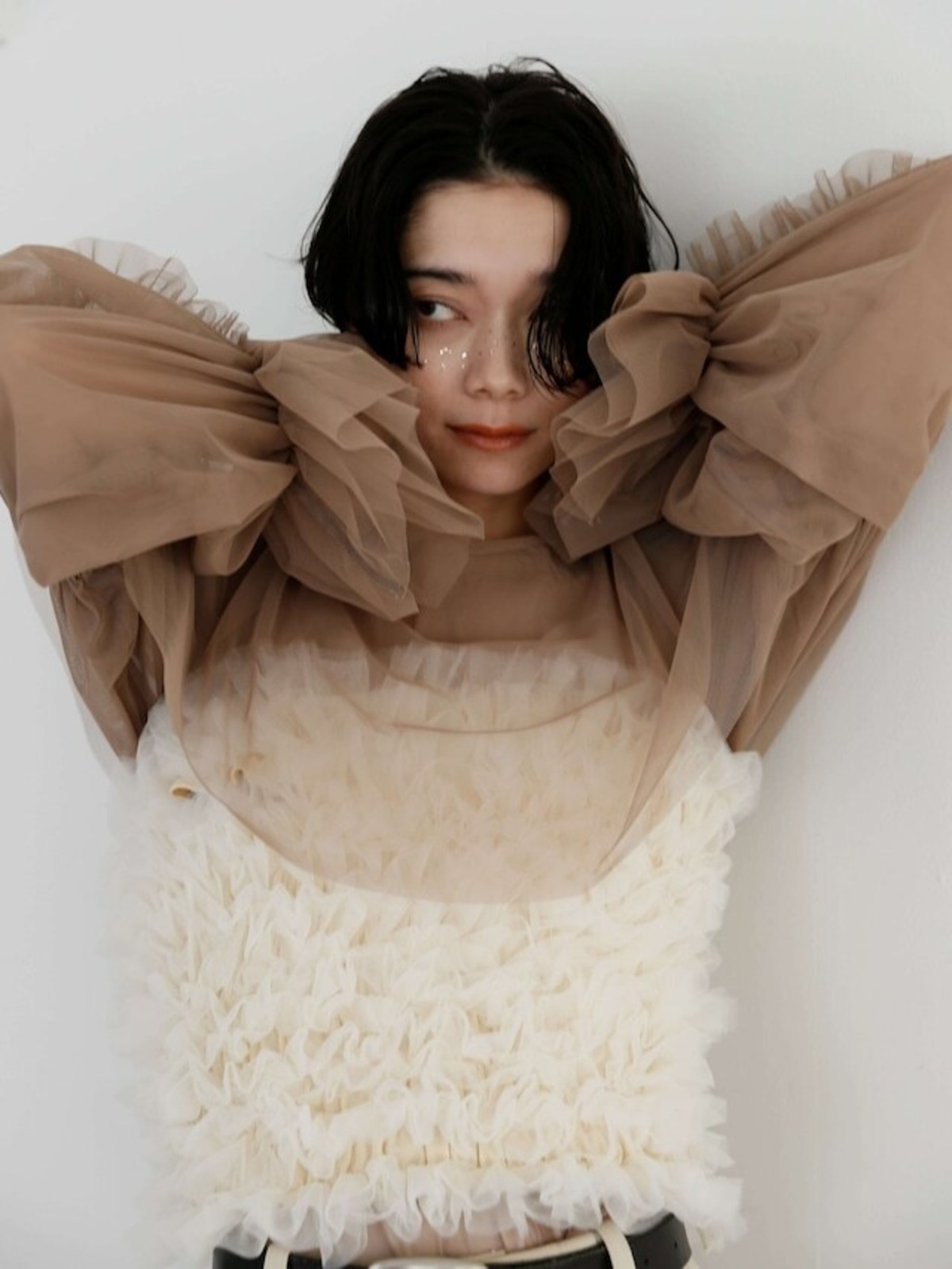volume sleeve tulle top | Katrin TOKYO