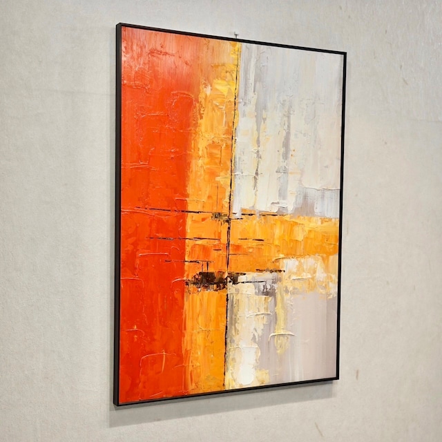 輸入品 油絵 抽象画 大型 80×60 アート 壁掛け 現代 美術 絵 モダン 