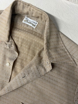 70s〜 VAN HEUSEN 半袖シャツ ポケット柄合わせオープンシャツ ヴィンテージvintage US古着