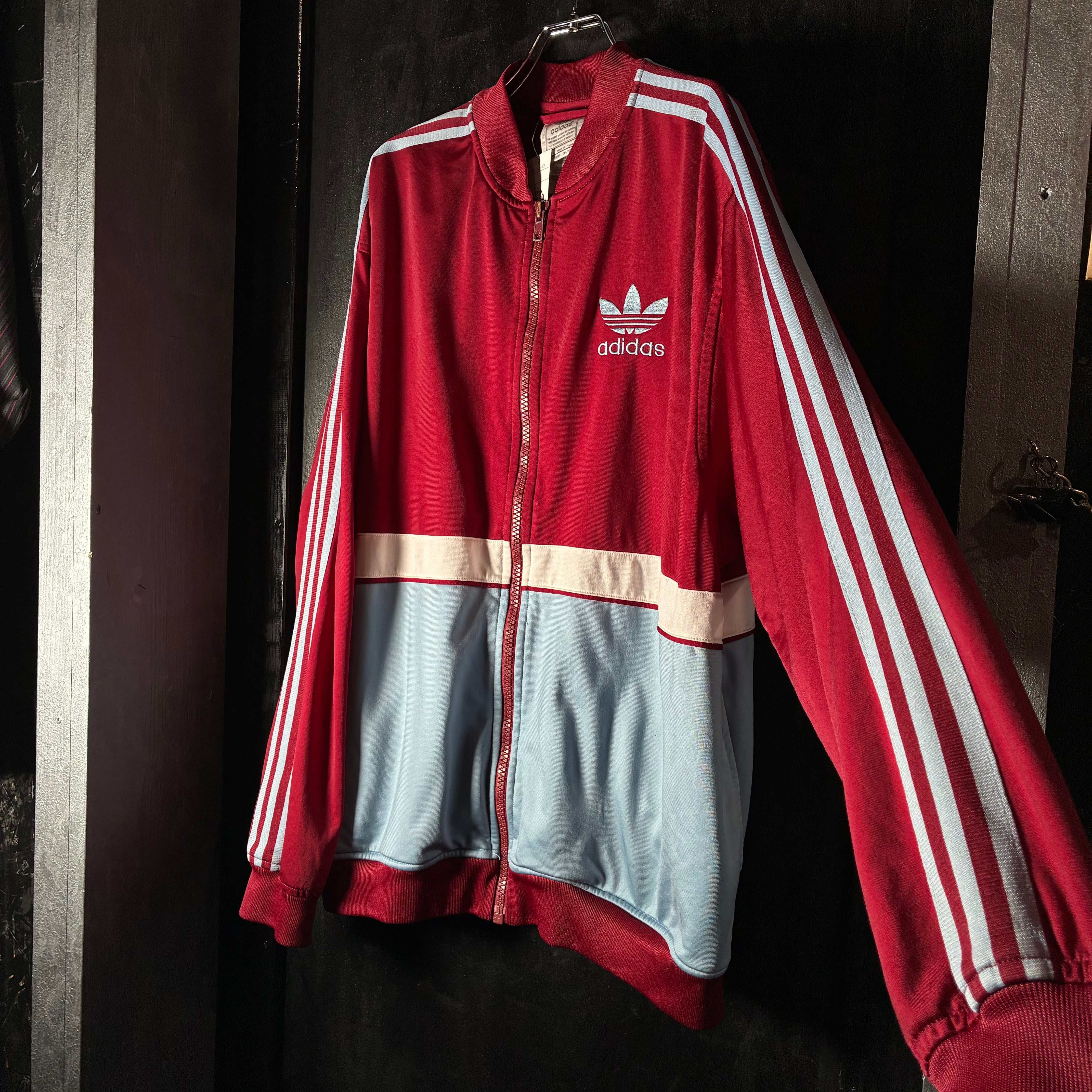 90s〜00s adidas トラックジャケット ワインレッド×アイスブルー ATP