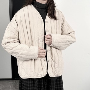 No-Collar V-Neck Jacket【TR3256】