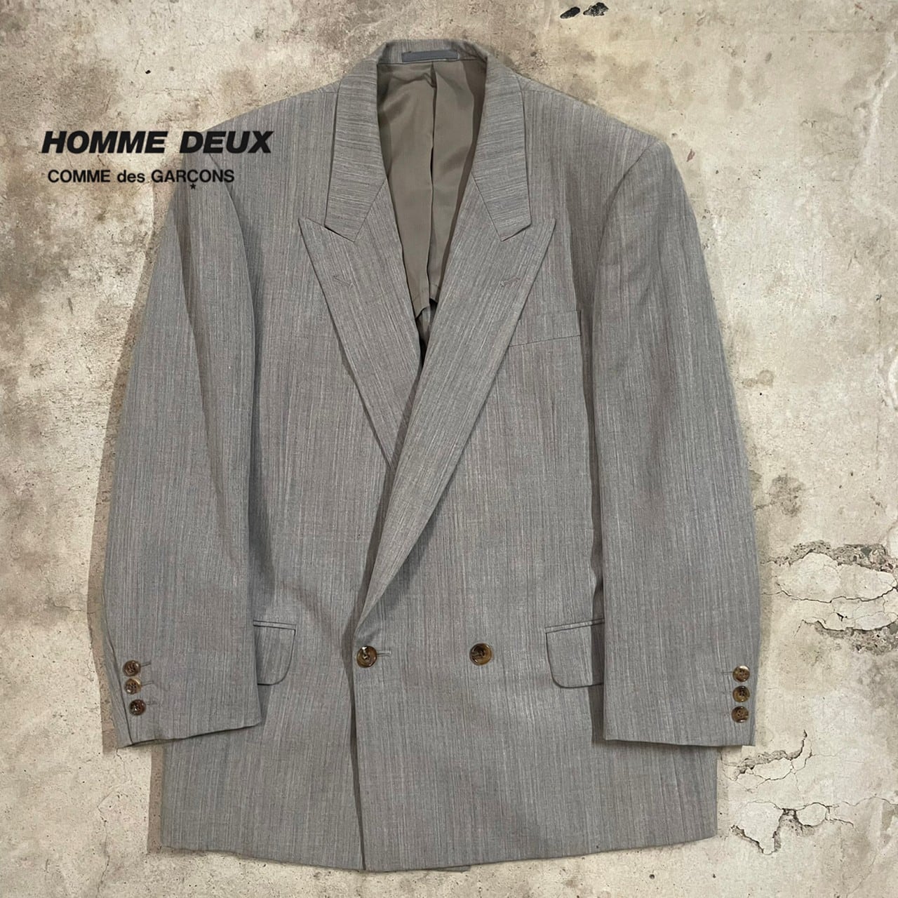 COMME des GARÇONS HOMME DEUX〗AD1989 wool double tailored jacket