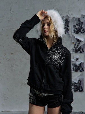 PAIKI Sonic Assassin Fur-Collar Hoodie