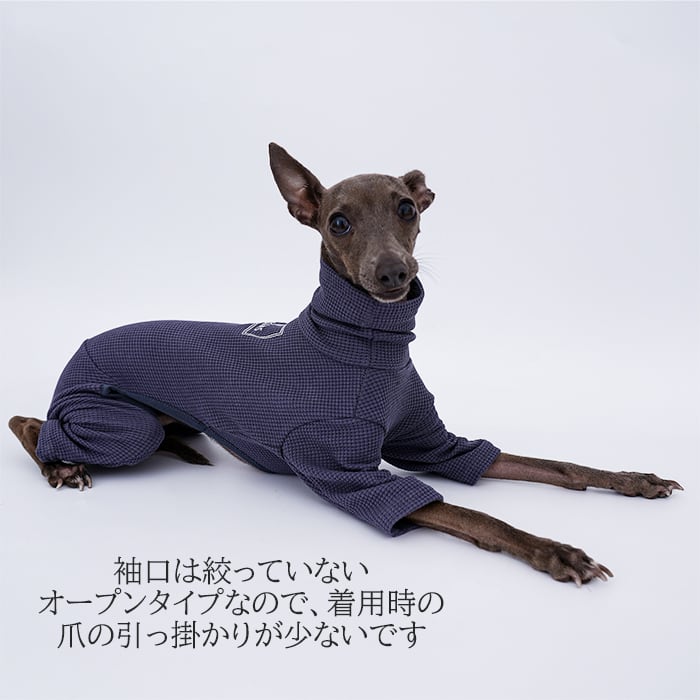 【送料無料】イタリアングレーハウンド 服 イタグレ おしゃれ 犬服 ハイネック ロンパース ワッフル生地 ベーシックオールインワン ドッグウェア 春秋  IG002OP | DearKM ❤︎フレンチブルドック孔明 powered by BASE