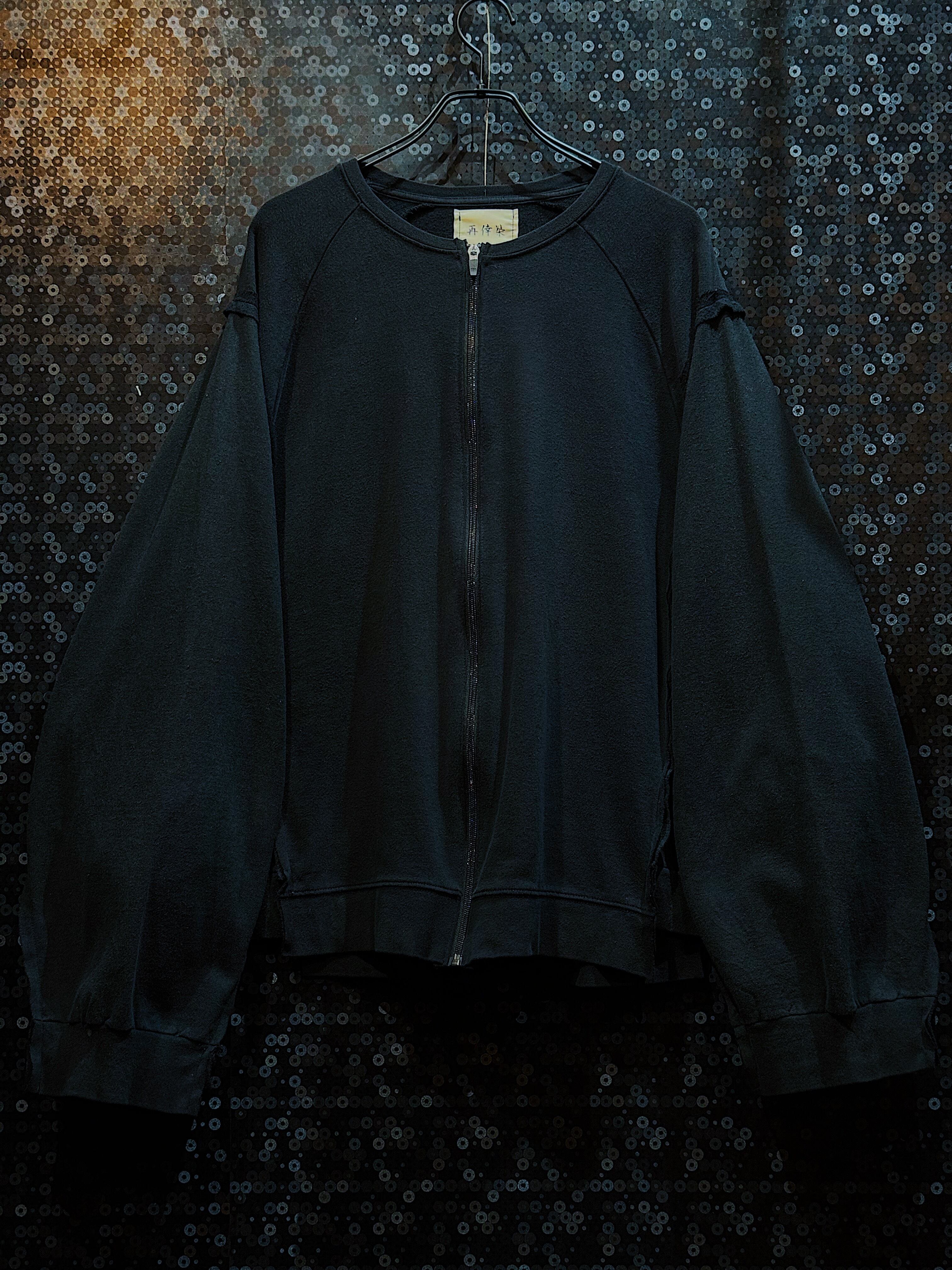 【ÆIEM】"再倖築"vintage two different docking half zip poncho style sweat