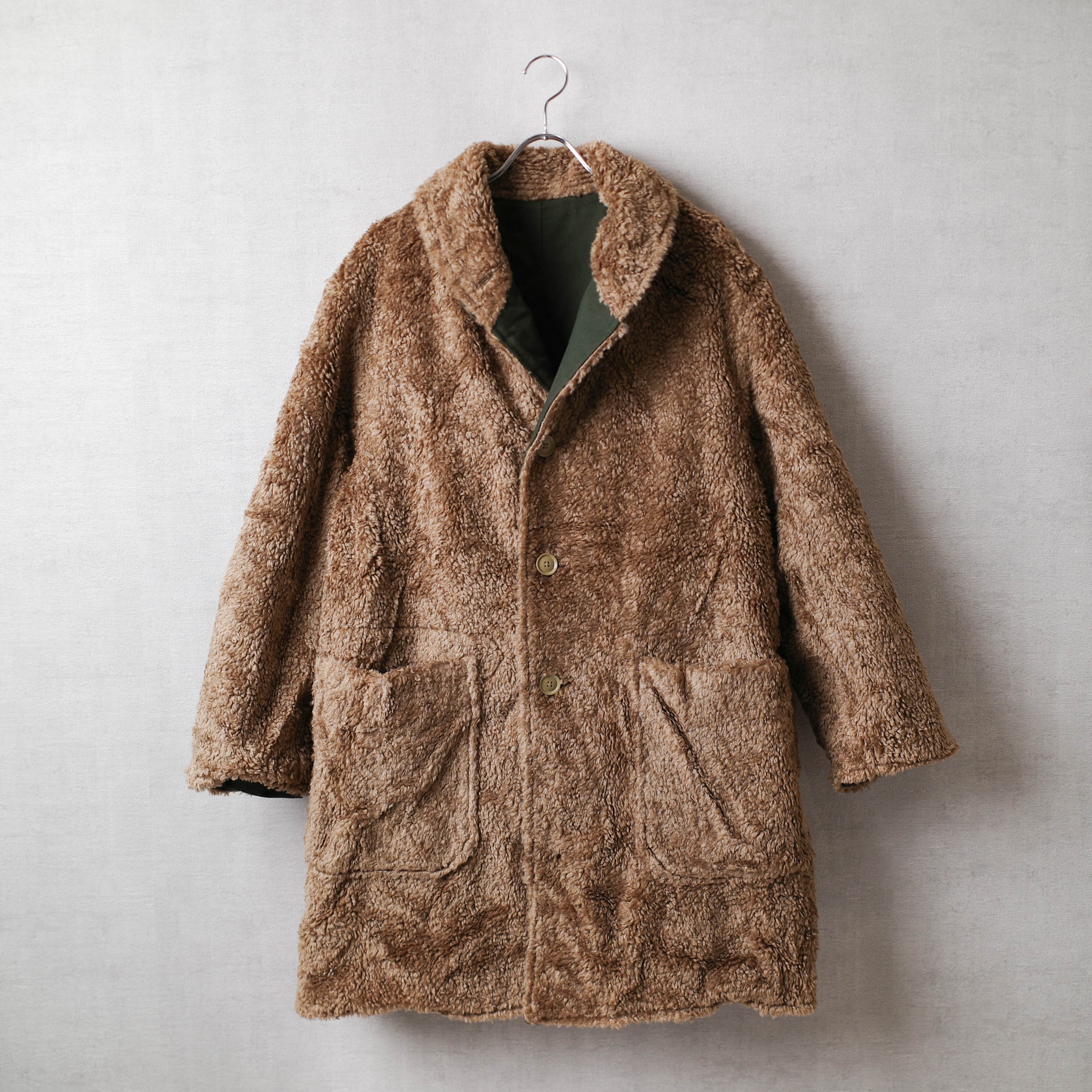 NEW] ENGINEERED GARMENTS SHAWL COLLAR REVERSIBLE COAT OLIVE | double
