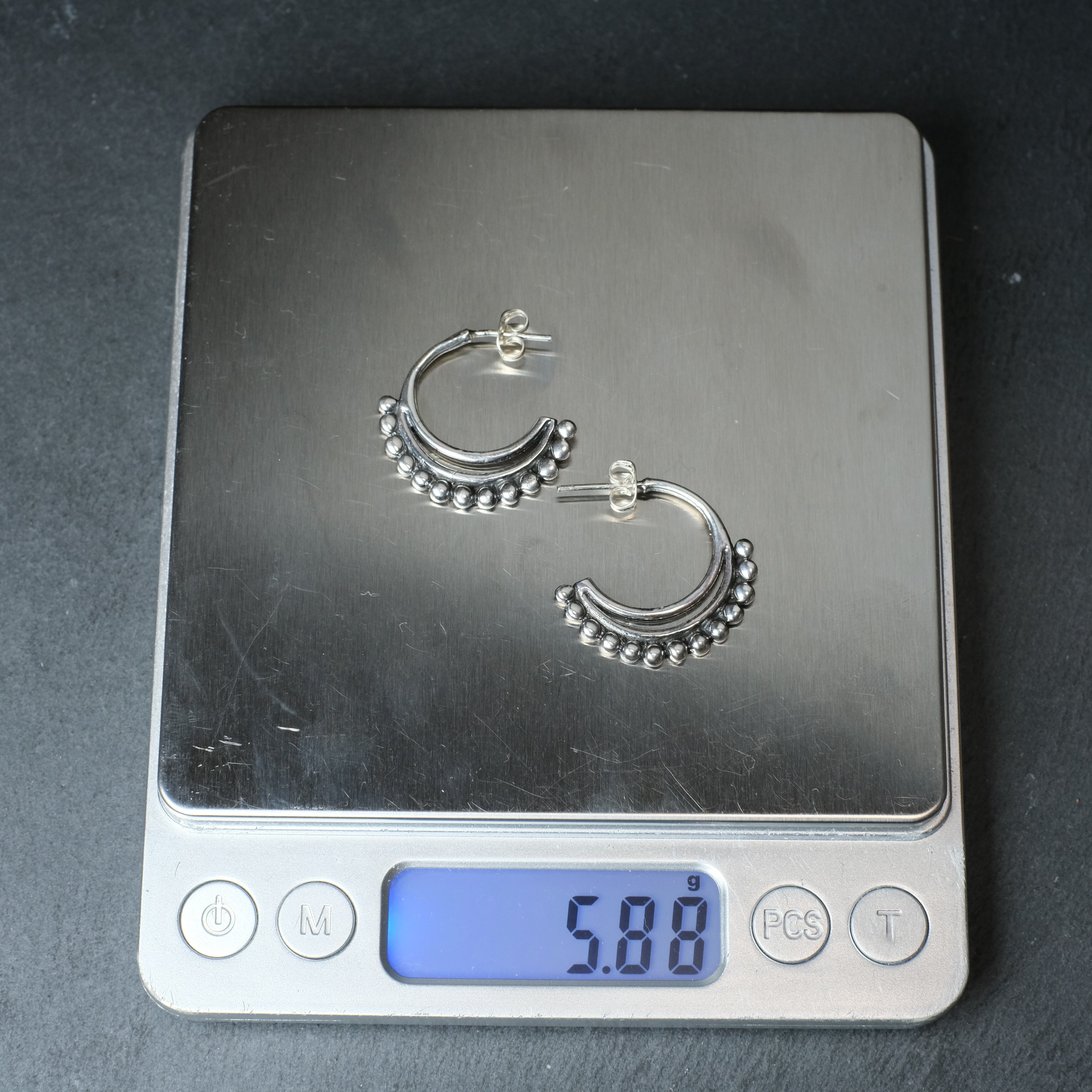 メキシコ タスコ製 TAXCO シルバー925 オーバルフープピアス/軽研磨仕上