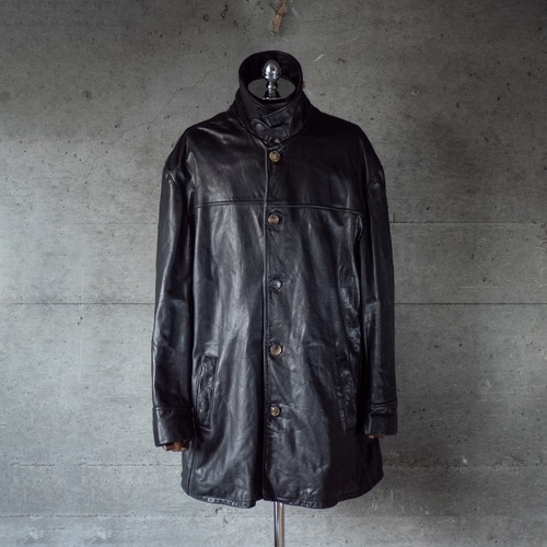 "PELLE CUIR" '90s vintage Leather car coat