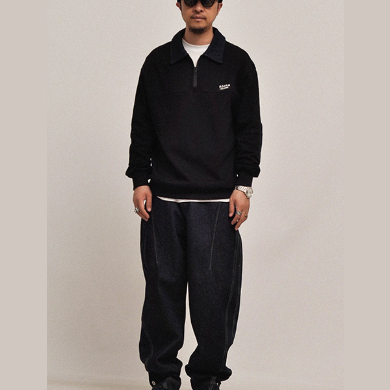 ディープブルー ワイドデニムパンツ N3433 - 6