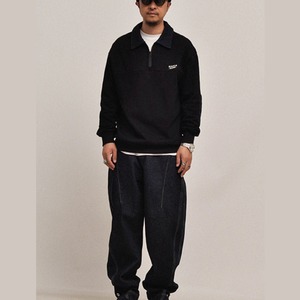 ディープブルー ワイドデニムパンツ N3433