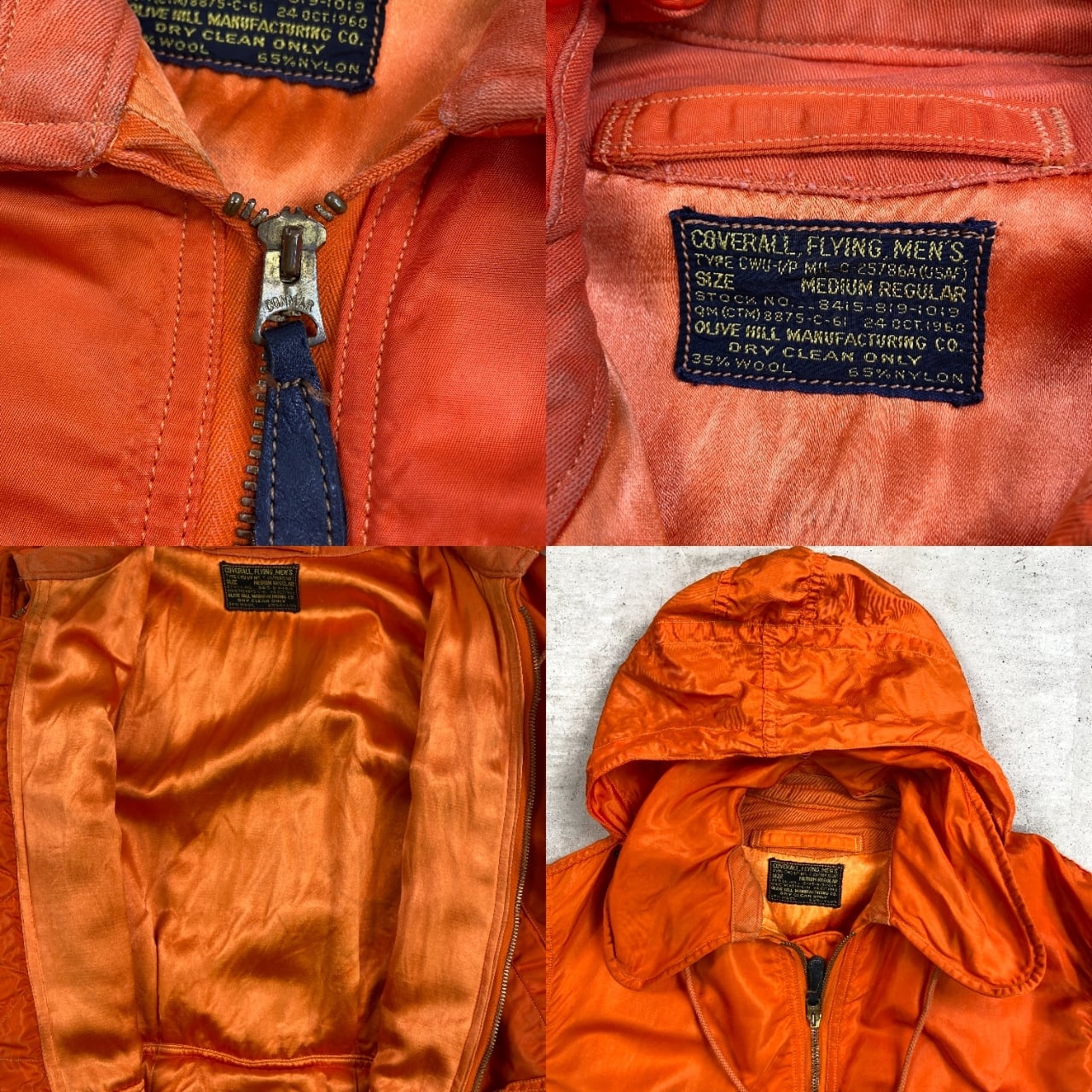 60年代 U.S.AIRFORCE CWU‐1/P フライトスーツ メンズL-XL相当 古着 60s