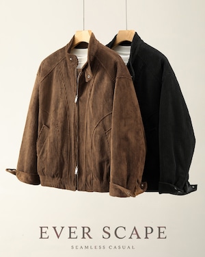 レトロ ジップアップコーデュロイジャケット 2色 A0063