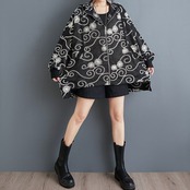 チェーン柄 刺繍 ジップアップパーカー  00193