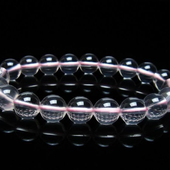 スターミルキークォーツ ブレスレット 10mm スター効果 ピンク 一点物 メール便可 [M便 1/10] 111-37694