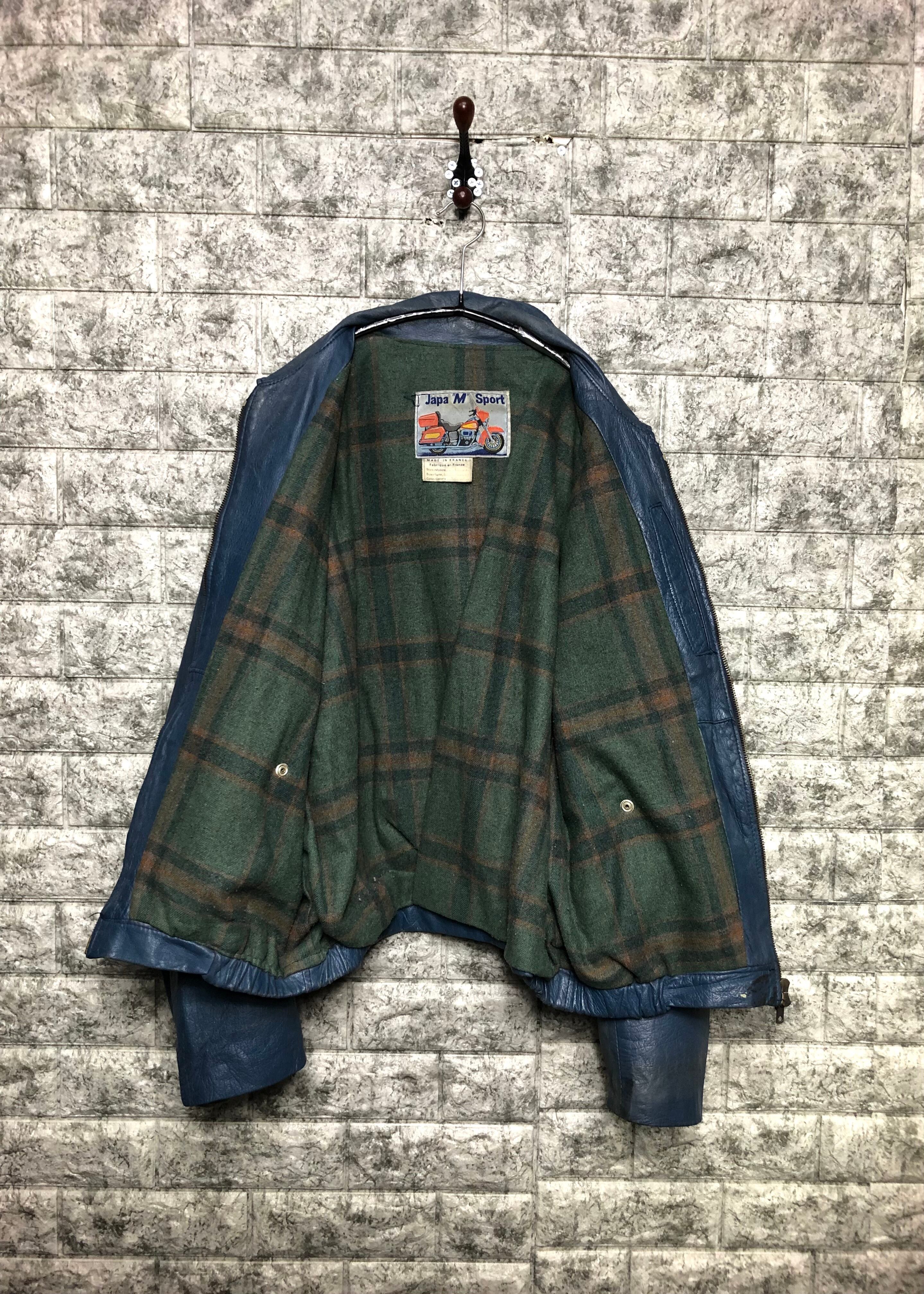 90s EURO VINTAGE JAPA レザー　空軍　フランス　ネイビー 90s EURO VINTAGE JAPA レザー空軍フランスネイビー