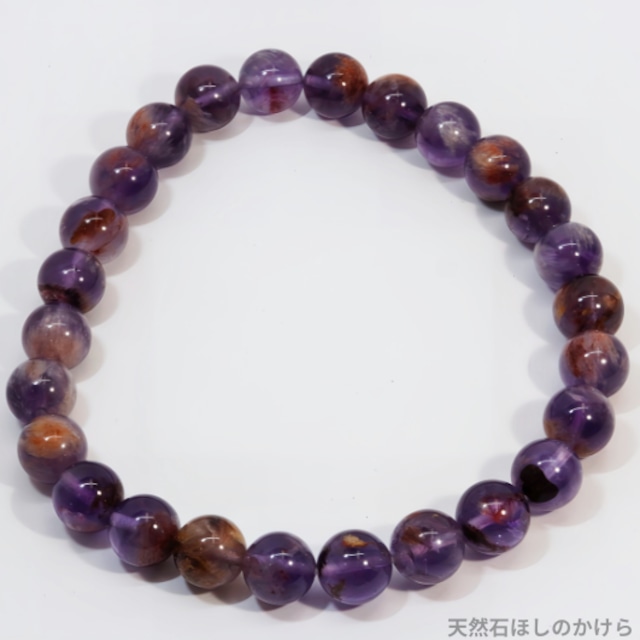 サイズオーダー依頼品　スーパーセブン（アメジストエレスチャル）のブレスレット (710)【万能・開運・迷いのない人生】