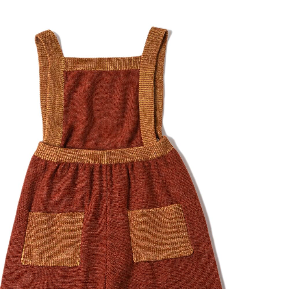 残り1点(4-5y)Knit Planet / Pocket Dungarees / CARAMEL | HAKONIWA 