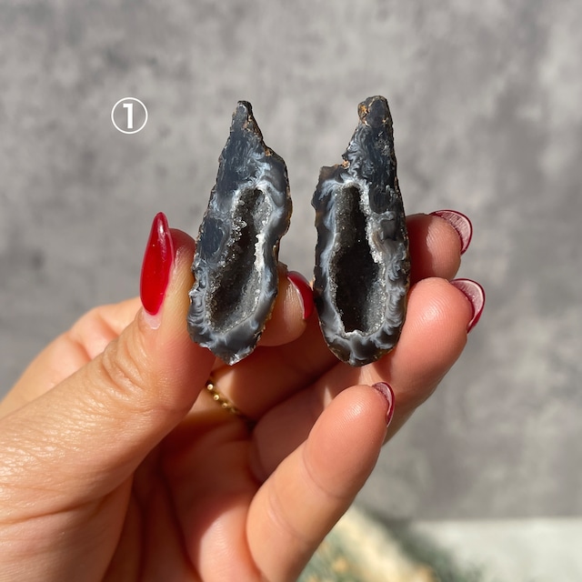 小さなアゲートのジオードペア【3種】｜調和と安らぎをもたらす石たち