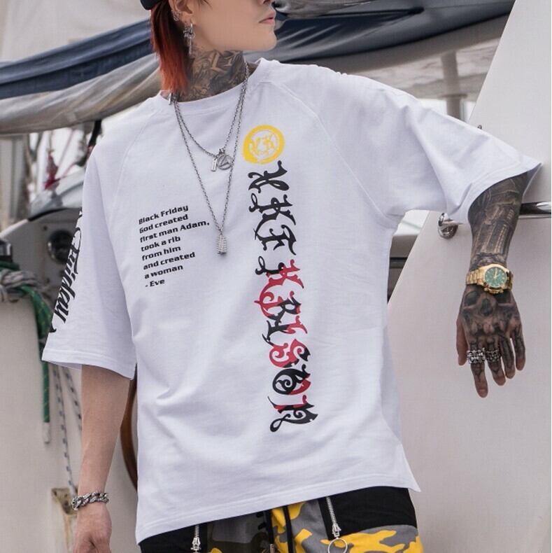 全2色 Tシャツ カットソー プリント カジュアル ストリート 