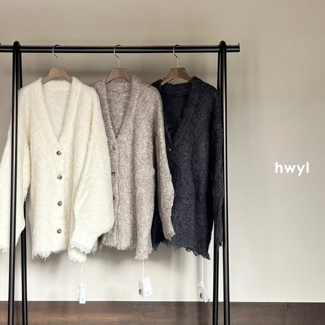 【hwyl】ふわふわニットカーディガン(452-85641)