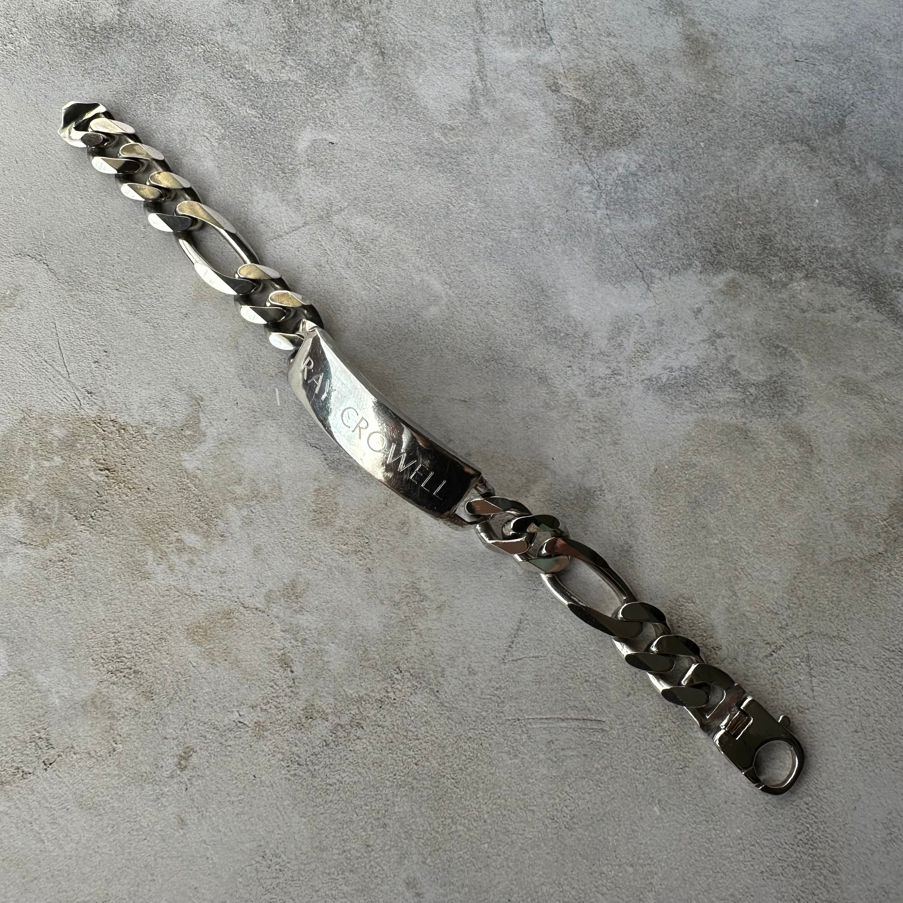Vintage Heavy ID Bracelet Silver925 Made in Italy