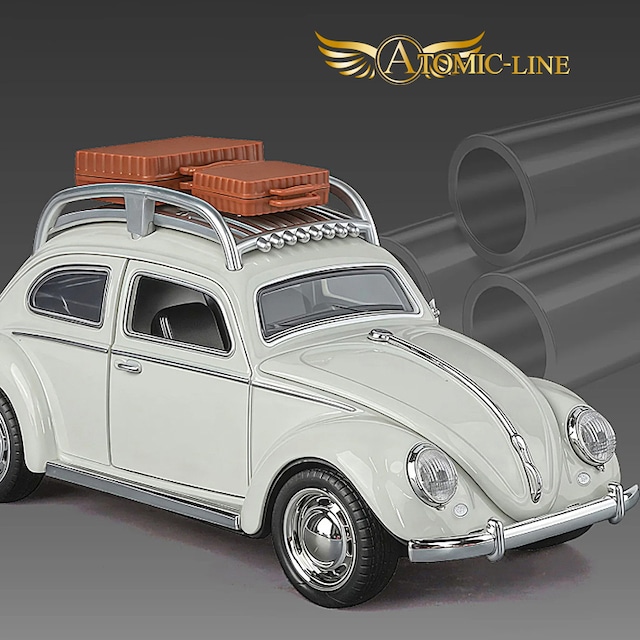 フォルクスワーゲン Beetle ビートル 1/32 ミニカー 全4色 ライト点灯 エンジンサウンド 合金モデル 模型 ジオラマ