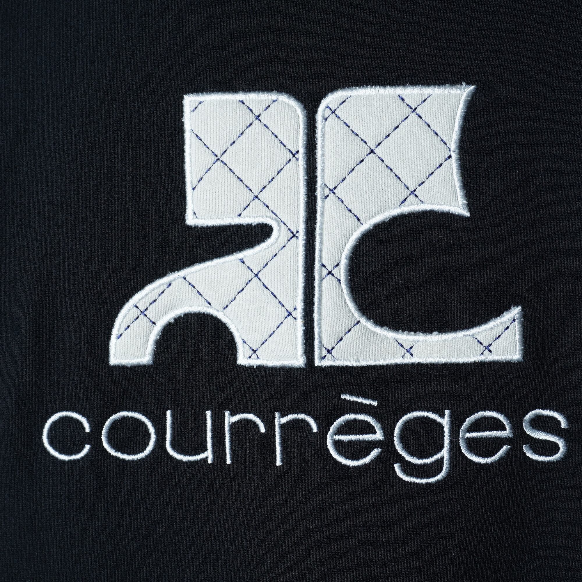 Courreges】クレージュ ロゴ刺繍スウェット black | MIXHIVE