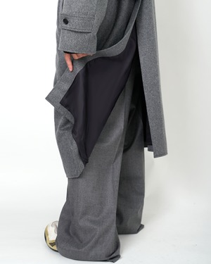 ssstein "WOOL CASHMERE OVERSIZED PEAK LAPEL CHESTER COAT〔GREY〕"