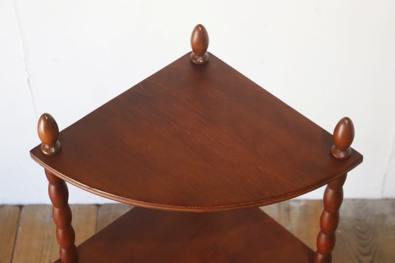 レトロ ナジコ コーナーシェルフ 4段 ラック 飾り棚 花台 電話台