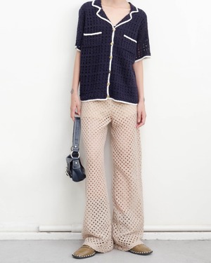 1990s Euro vintage - crochet knit pants